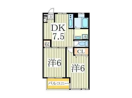 浅商第一マンション(2DK/3階)の間取り写真