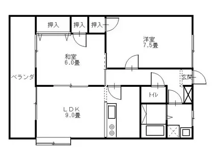 レジデンスY(2LDK/1階)の間取り写真