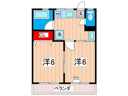 Lコーポ(2K/1階)の間取り写真