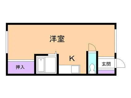 メゾン白樺(ワンルーム/2階)の間取り写真