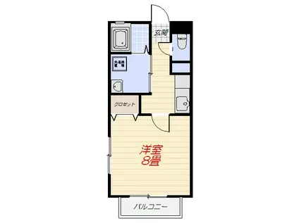 アバンス山和(1K/1階)の間取り写真