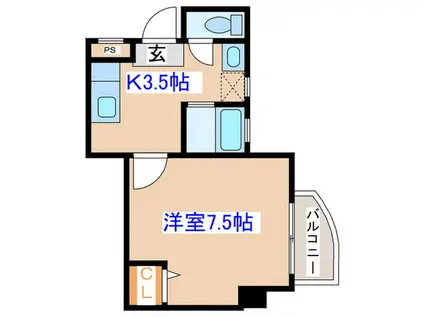 コーポK&K(1K/3階)の間取り写真