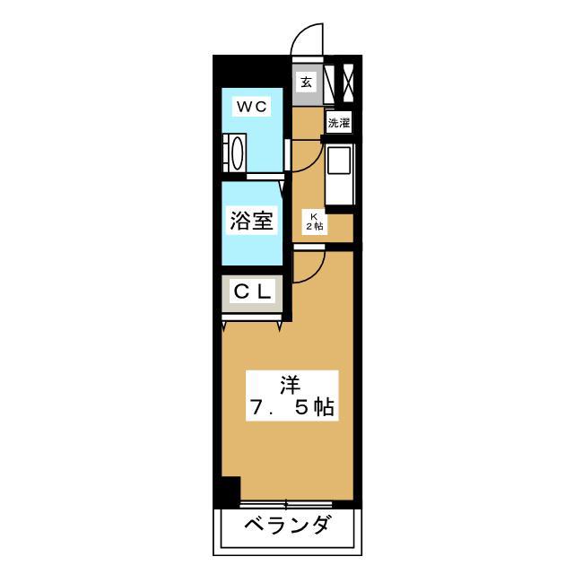 らふぃね壱番館(1K/6階)の間取り写真