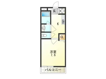 ラフィーネ住之江(1K/2階)の間取り写真