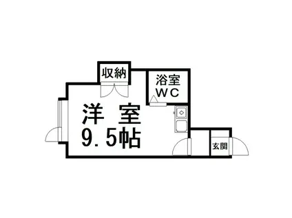 ポプラハイツ(ワンルーム/1階)の間取り写真