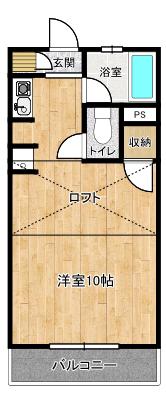 ガーデンハウス(1K/1階)の間取り写真