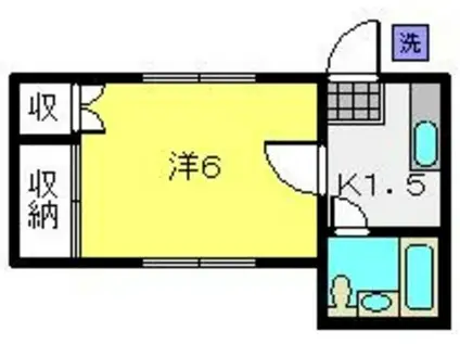 ユーハイム白楽(1K/1階)の間取り写真