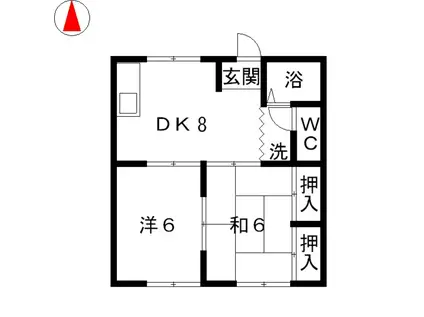 バリュー玉島(2DK/2階)の間取り写真
