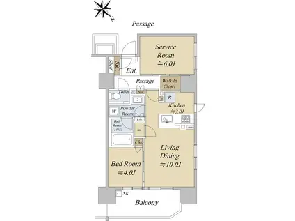 シティハウス巣鴨(1SLDK/3階)の間取り写真