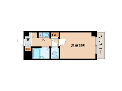 ラポールIII(1K/1階)の間取り写真