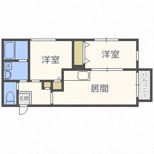 MAISON DE 桜(2DK/4階)の間取り写真