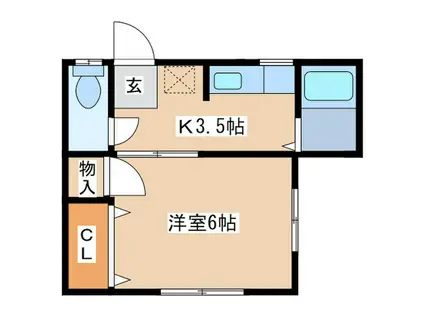 さがみ荘(1K/1階)の間取り写真