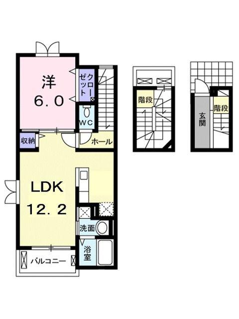 ヴァローレ フェデール(1LDK/3階)の間取り写真