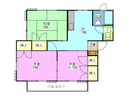 ファームハイツ(3DK/1階)の間取り写真
