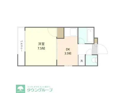 ユースフル青柳(1DK/3階)の間取り写真