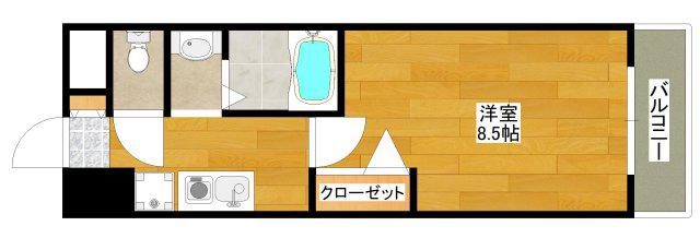プルミエールメゾン江坂(1K/8階)の間取り写真