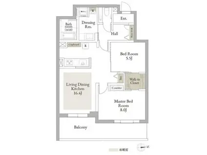 WITHPLUS三鷹(2LDK/3階)の間取り写真