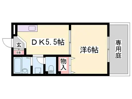 ロイヤルハイツII(1DK/1階)の間取り写真