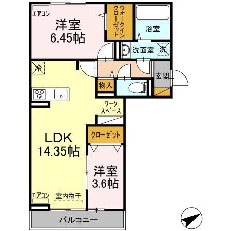 RHB千城台(2LDK/2階)の間取り写真