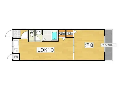 レオハイム長尾III(1LDK/4階)の間取り写真