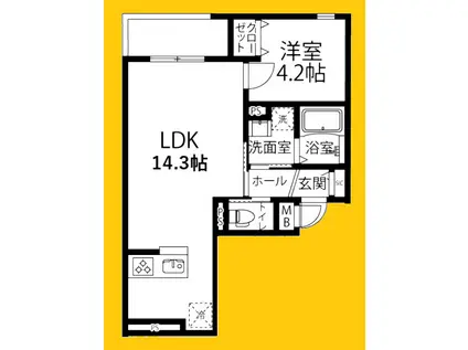 ヴィラシリウス(1LDK/2階)の間取り写真