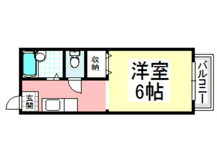 ウィンヒル上郡(1K/2階)の間取り写真