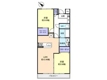 イデア緑が丘B棟(2LDK/2階)の間取り写真