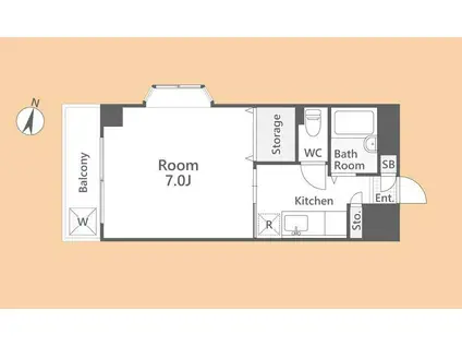 ダン・ラヴニール梶ヶ谷(1K/1階)の間取り写真