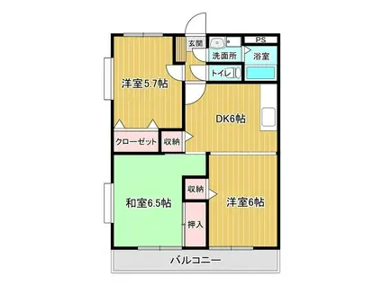 メゾン・ド・RYU(3DK/3階)の間取り写真