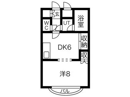 MAJESTIC水車町(1LDK/2階)の間取り写真