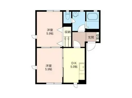 クレシェンテ F(2K/1階)の間取り写真