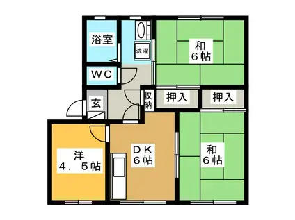 ロイヤルI(3DK/1階)の間取り写真