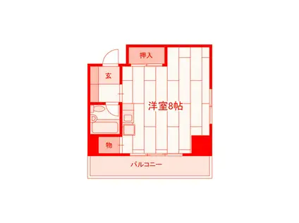 ルックハイツ江ノ島(ワンルーム/3階)の間取り写真