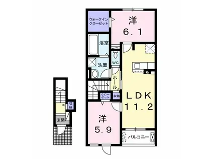 トーサムポロII(2LDK/2階)の間取り写真