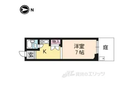 パインフィールド北白川1(1K/1階)の間取り写真