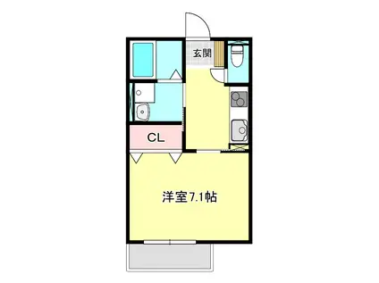 小野市上本町アパート(1K/2階)の間取り写真