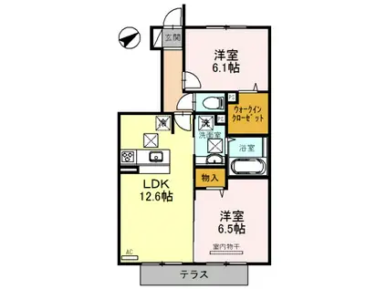 BONHEUR善(2LDK/1階)の間取り写真