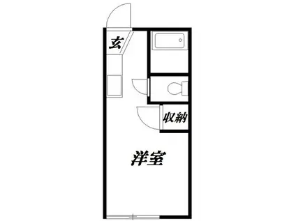 IVYガーデン(ワンルーム/1階)の間取り写真