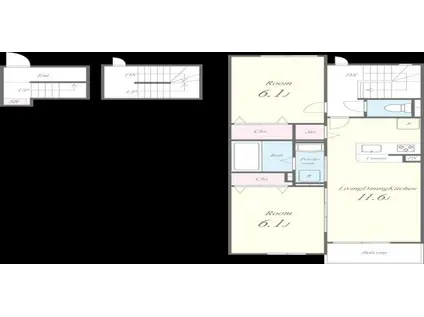 メゾン・デ・クール(2LDK/3階)の間取り写真