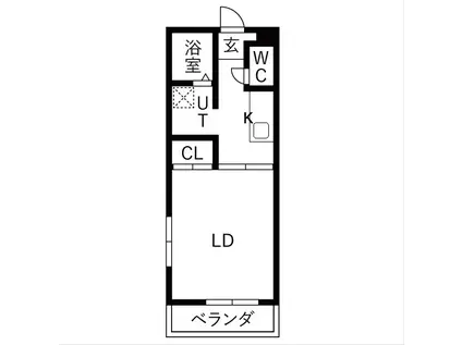 LYRIC(1K/2階)の間取り写真