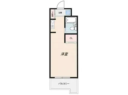 インプルーブ高井戸(ワンルーム/1階)の間取り写真