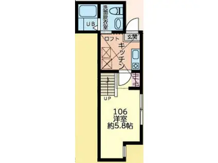 セヤ ベース(1K/1階)の間取り写真