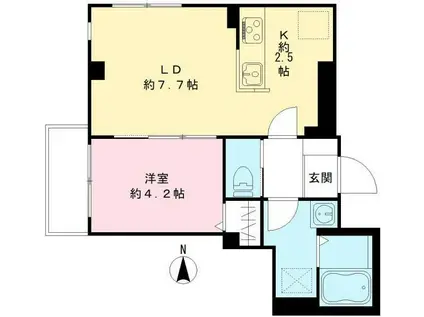 STRATA代々木上原(1LDK/1階)の間取り写真