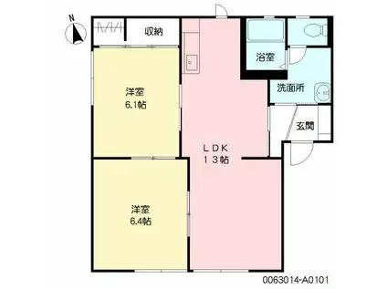リーブル21A(2LDK/1階)の間取り写真