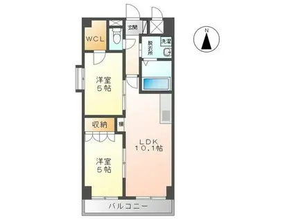 フェニックス和幸(2LDK/2階)の間取り写真