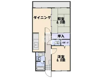 アメニティ21(2DK/2階)の間取り写真