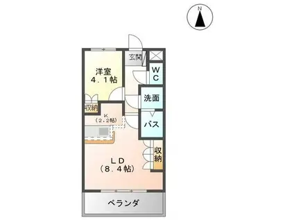 エルマルム(1LDK/2階)の間取り写真