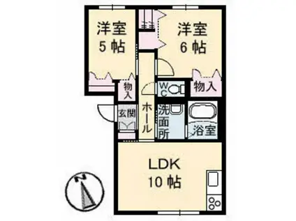 グランメール21(2LDK/1階)の間取り写真