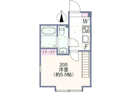 アザーレ・クオン日吉(1K/2階)の間取り写真