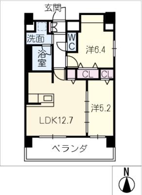 セイワパレス吹上公園(1LDK/9階)の間取り写真